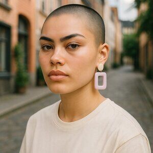 Sugarfix by Baublebar Mauve Lavender & Eggshell WHITE Statement EARRINGS